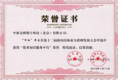 产品荣誉证书